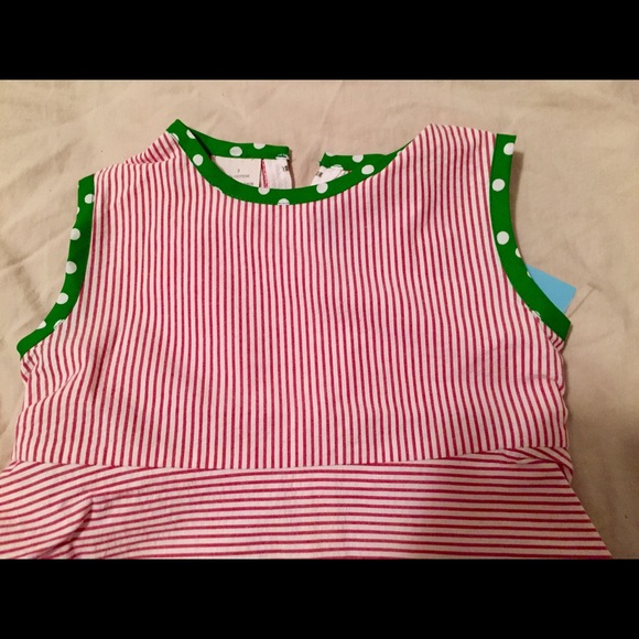 NWT Girl 2T, 3T Red Striped A-line Christmas Dress - Picture 5 of 7